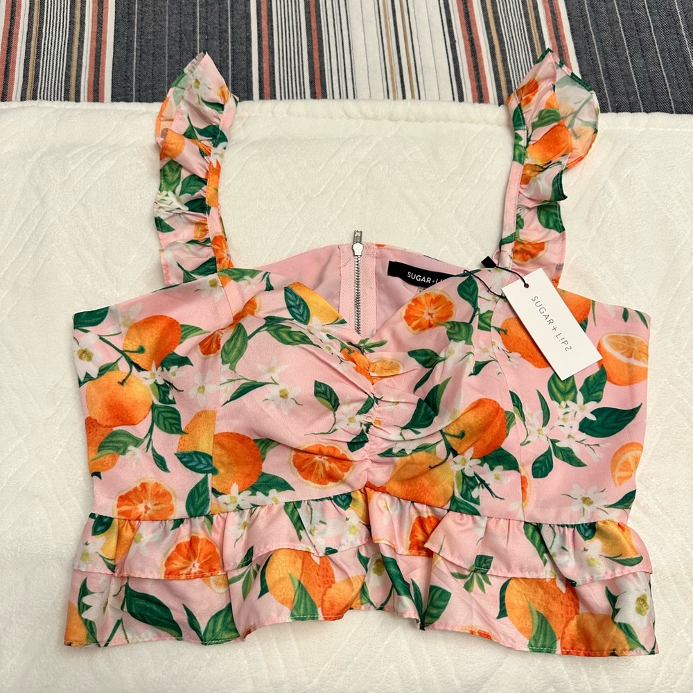 NWT Skirt and top set sugar lips with oranges - Picture 2 of 5